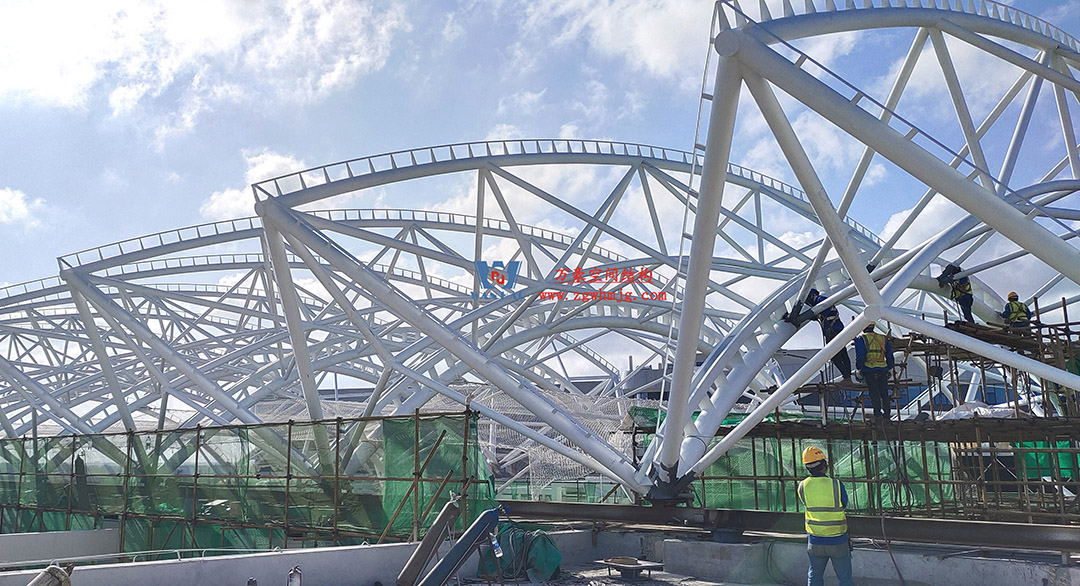 工程進度全速推進，PTFE膜材張拉在即！