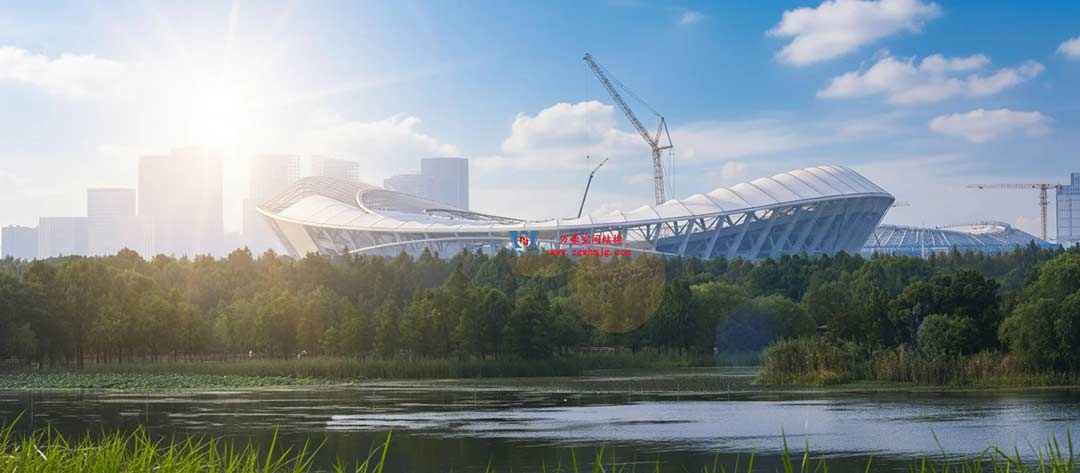 太湖之畔，華燈初上|無錫奧體中心施工加速