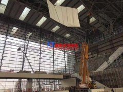 青島國際會(huì)議中心幕墻膜結(jié)構(gòu)進(jìn)入內(nèi)膜安裝階段