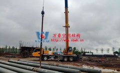 四川南充電影學院景觀膜結(jié)構(gòu)工程立柱安裝完畢